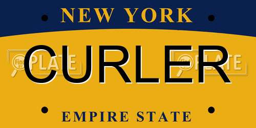 CURLER New York License Plate
