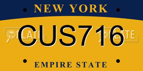 CUS716 New York License Plate