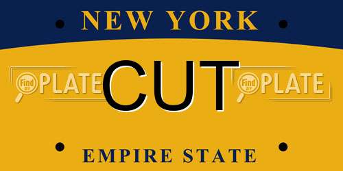 CUT New York License Plate