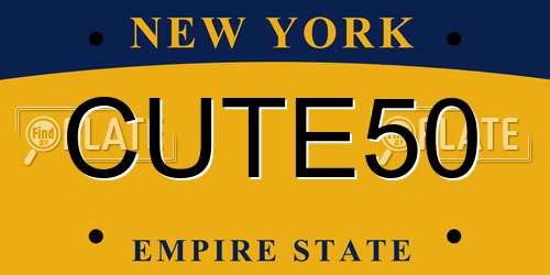 CUTE50 New York License Plate