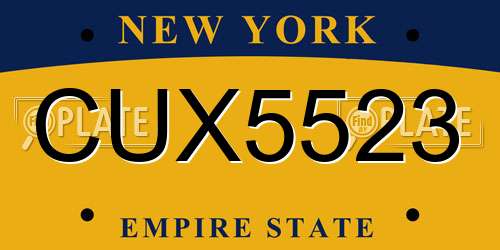 CUX5523 New York License Plate