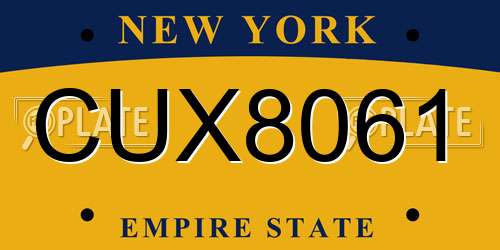 CUX8061 New York License Plate