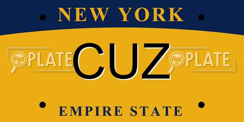 CUZ New York License Plate