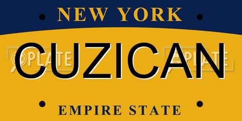 CUZICAN New York License Plate