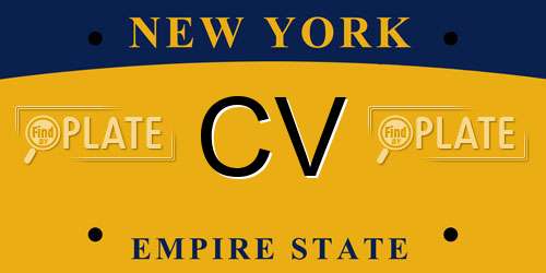 CV New York License Plate