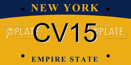 CV15 New York License Plate