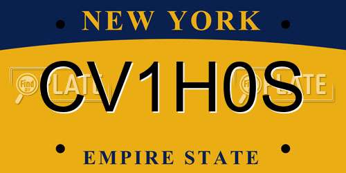 CV1H0S New York License Plate