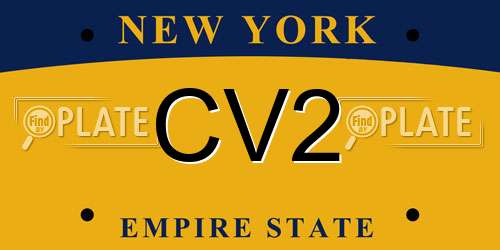 CV2 New York License Plate
