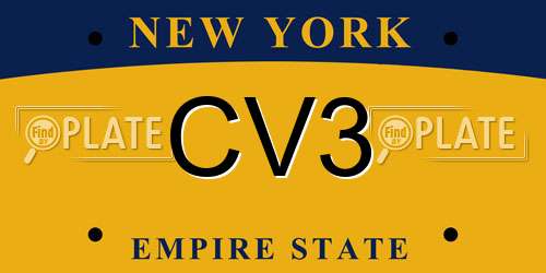 CV3 New York License Plate