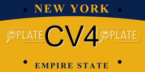 CV4 New York License Plate
