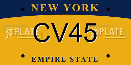 CV45 New York License Plate