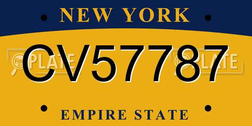 CV57787 New York License Plate