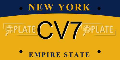 CV7 New York License Plate