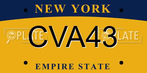 CVA43 New York License Plate