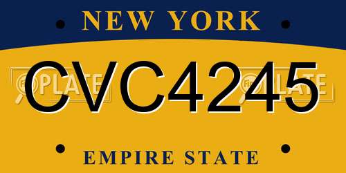 CVC4245 New York License Plate
