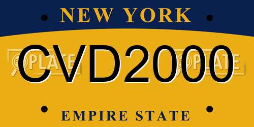 CVD2000 New York License Plate