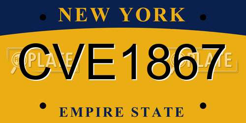 CVE1867 New York License Plate