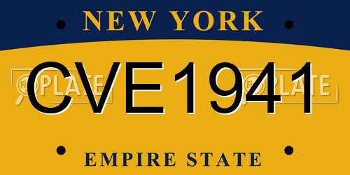 CVE1941 New York License Plate