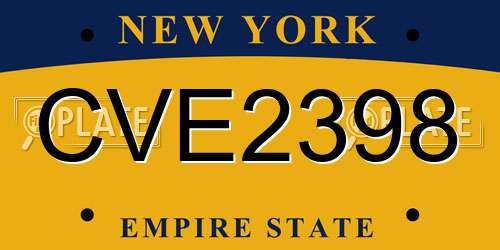 CVE2398 New York License Plate