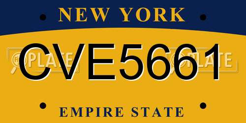 CVE5661 New York License Plate