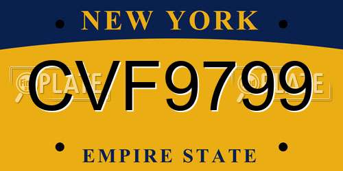 CVF9799 New York License Plate