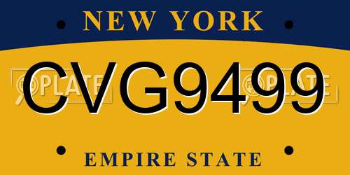 CVG9499 New York License Plate