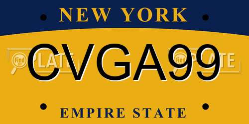 CVGA99 New York License Plate