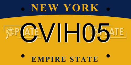 CVIH05 New York License Plate