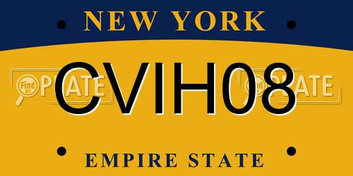 CVIH08 New York License Plate