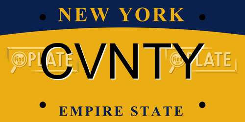 CVNTY New York License Plate