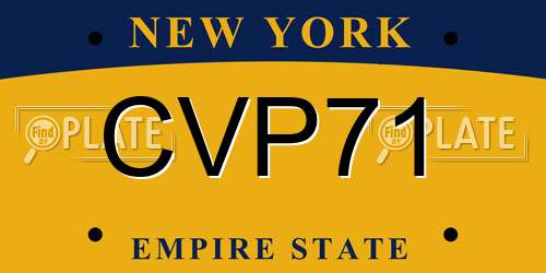 CVP71 New York License Plate
