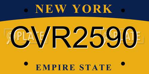 CVR2590 New York License Plate