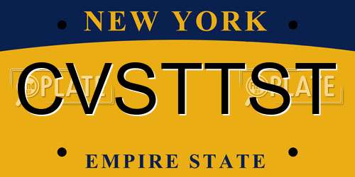 CVSTTST New York License Plate