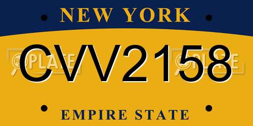 CVV2158 New York License Plate
