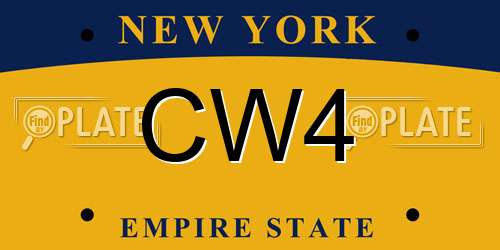 CW4 New York License Plate