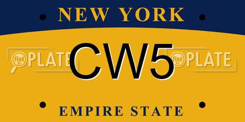 CW5 New York License Plate