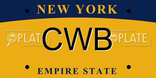 CWB New York License Plate