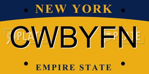 CWBYFN New York License Plate