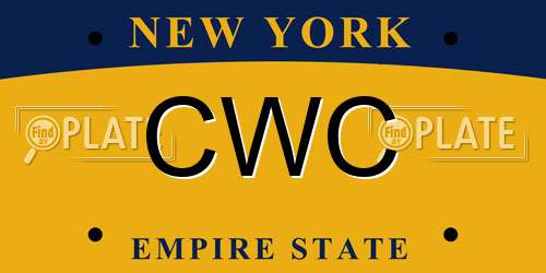 CWC New York License Plate