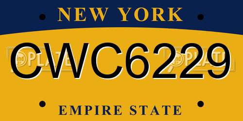 CWC6229 New York License Plate