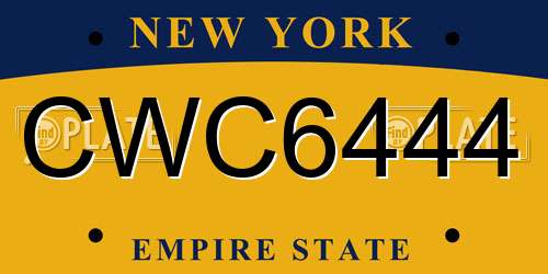 CWC6444 New York License Plate