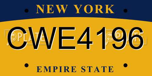 CWE4196 New York License Plate