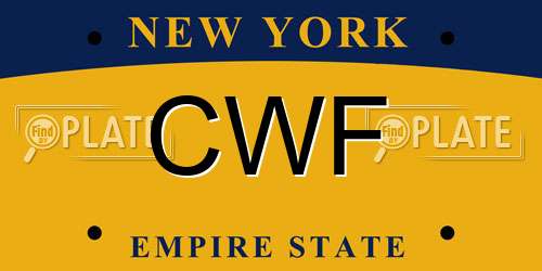 CWF New York License Plate