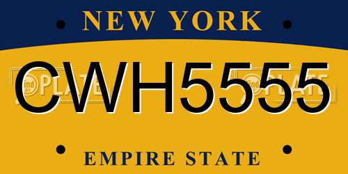 CWH5555 New York License Plate