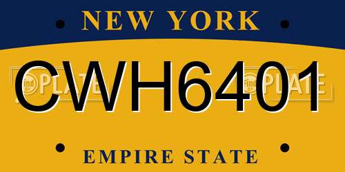 CWH6401 New York License Plate