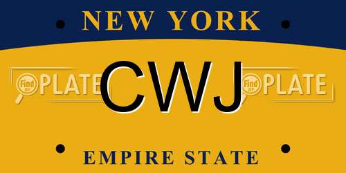 CWJ New York License Plate