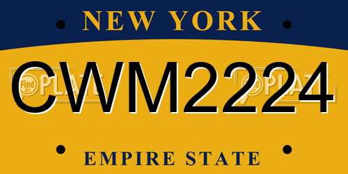 CWM2224 New York License Plate