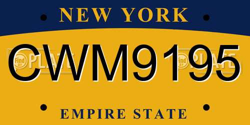 CWM9195 New York License Plate