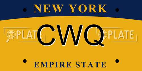 CWQ New York License Plate