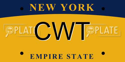 CWT New York License Plate